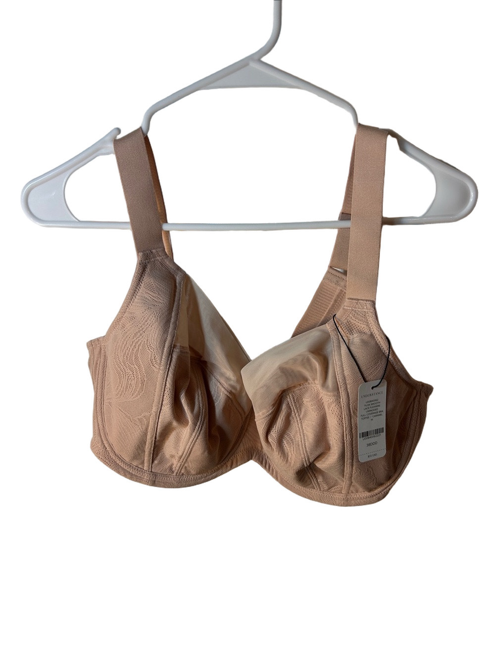 understance Tilda smooth lace flex
wire unpadded full coverage bra toffee 38DDD